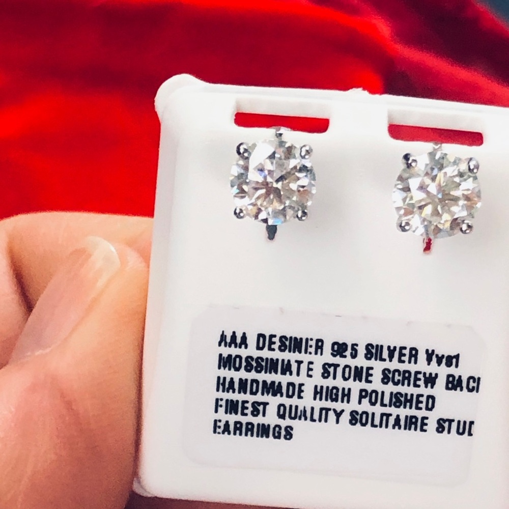 Silver Moissanite Earrings